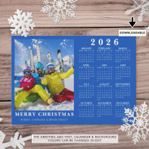 2025 MERRY CHRISTMAS Foto 2026 Calendar Blue