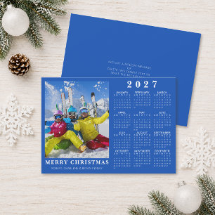 2025 MERRY CHRISTMAS Foto 2026 Calendar Blue Feiertagskarte