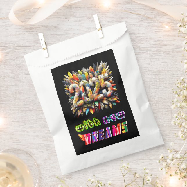 2025 mit neuen Träumen Geschenktütchen (Ausgeschnitten)