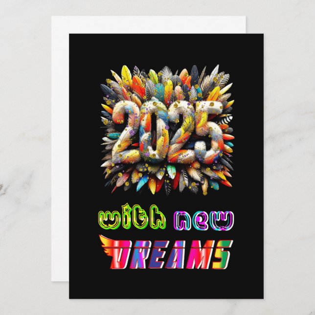 2025 mit neuen Träumen Karte (Vorne/Hinten)