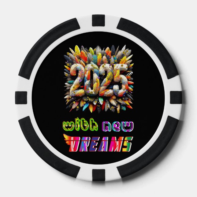 2025 mit neuen Träumen Pokerchips (Vorderseite)
