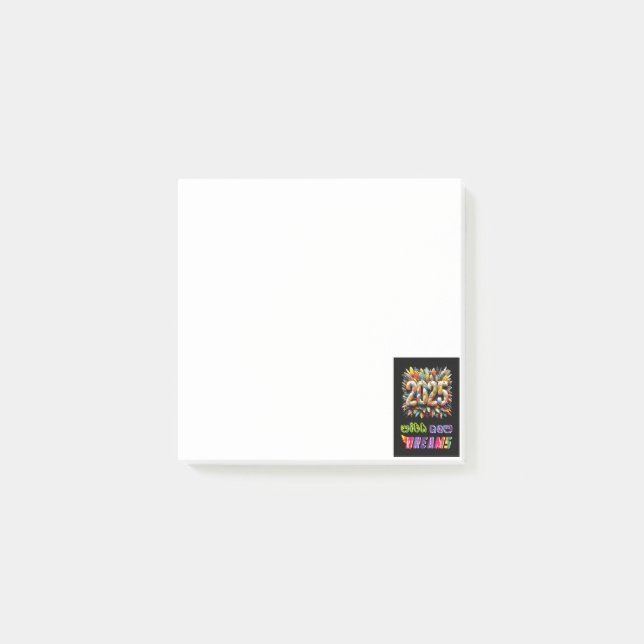 2025 mit neuen Träumen Post-it Klebezettel (Vorderseite)