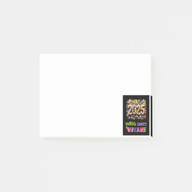 2025 mit neuen Träumen Post-it Klebezettel (Vorderseite)