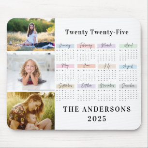2025 Moderne Familie 4 FotoCollage Custom Mousepad