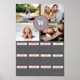 2025 Moderne Familie 4 FotoCollage Custom Poster