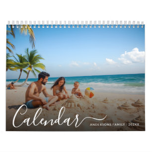 2025 Moderne Fotos mit Script 13-Familie Kalender