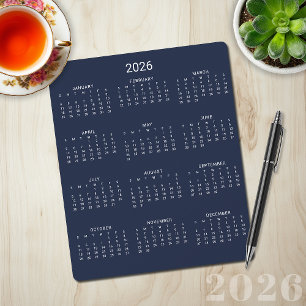 2025 Moderner Minimalistischer Marinekalender Mousepad