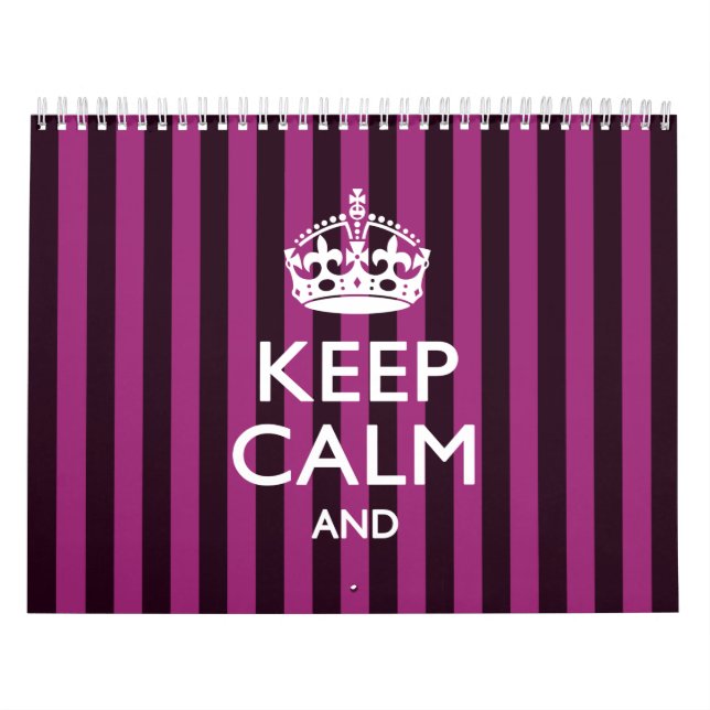 2025 Monatlicher BEHALT CALM Fuchsia Stripes your  Kalender (Titelbild)
