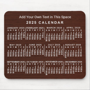 2025 Monatskalender Holzkörner - eigener Text Mousepad