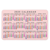 2025 Monatskalender Rosa Farbe rot