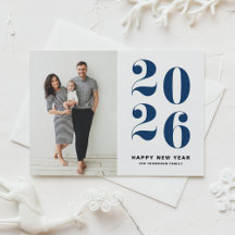 2025 Navy Blue Fett Typografy New Year Foto