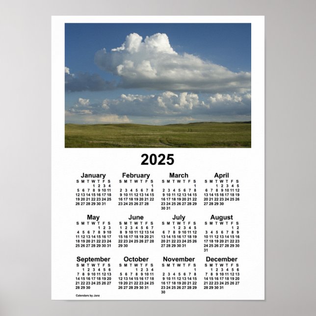 2025 Nebraska Sandhills Calendar von Janz Poster (Vorne)