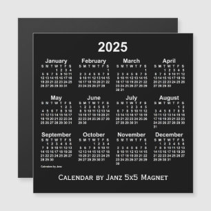 2025 Neon White Calendar von Janz 5x5 Magnet