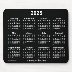 2025 Neon White Calendar von Janz Mouse Pad Mousepad