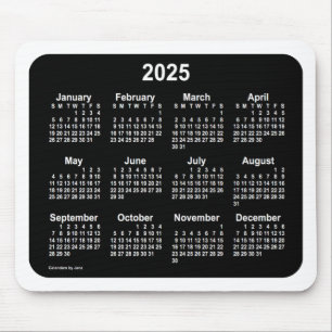 2025 Neon White Calendar von Janz Two Tone Mousepad