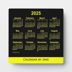 2025 Neon Yellow Desk Calendar by Janz Fotoplatte
