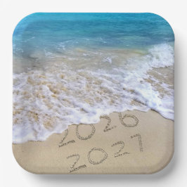 2025 Neues Party des tropischen Strandes Pappteller
