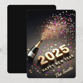 2025 Neujahr Gold & Schwarz Feiertagskarte