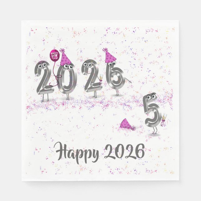 2025 Neujahrsfest Party Spaß Serviette (Vorderseite)