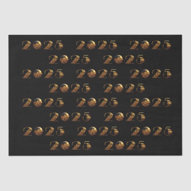 2025 New Year-Ball-NYC Gold- Seidenpapier (Vorderseite)