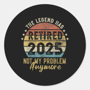 2025 nicht mehr mein Problem Vintager Retro Runder Aufkleber