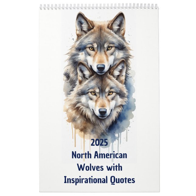 2025 North American Animal Water Color Wolf Kalender (Titelbild)