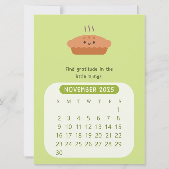 2025. November Monatlicher Motivierend Kalender Einladung (Vorderseite)