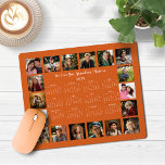 2025 Orange Multiple Foto Collage Kalender gebrann Mousepad<br><div class="desc">🌟 2025 Burnt Orange Multiple Foto Collage Calendar Mouse Pad mit einem einfachen, minimalistischen Kalender für das Jahr auf einen Blick und 18 Ihrer Lieblings-Fotos. Alle Farben sind individuell einstellbar. Macht ein großartiges Geschenk für Großeltern, Eltern, Tanten, Onkel, Pateltern und mehr! Bitte kontaktieren Sie uns unter cedarandstring@gmail.com , wenn Sie...</div>