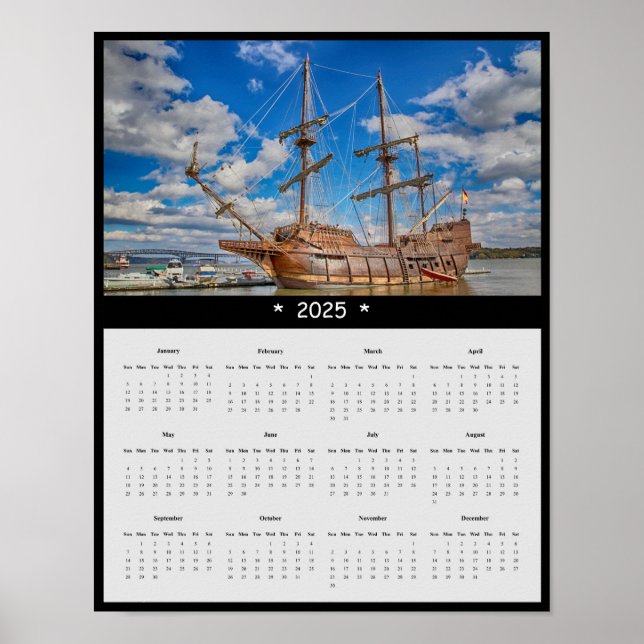 2025 Piratenschiff Mauerkalender Poster (Vorne)