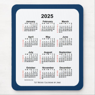 2025 Police Box Blue 52 Week Calendar by Janz Mousepad