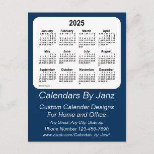 2025 Police Box Blue Business Calendar von Janz Postkarte