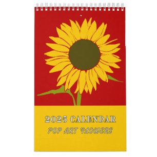 2025 Pop Art Blume Kalender, Bold & Colorful Kalender