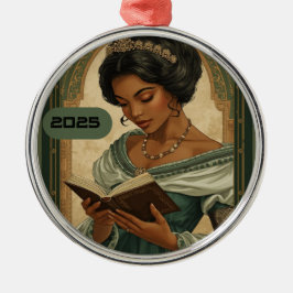 2025 Princess Reading a Book Ornament Aus Metall