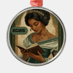 2025 Prinzessin liest ein Buch-Ornament Ornament Aus Metall