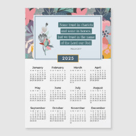 2025 Psalm 20:7 Vertrauen in Gott Blumenkalender Magnetkarte