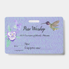 2025 Pure Worship water-colored hummingbird Ausweis