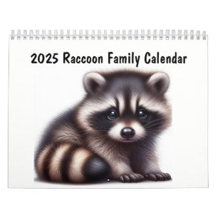 2025 Raccoon Family Fun Animals Kalender