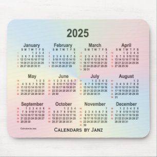 2025 Rainbow Cloud 52 Weeks Calendar by Janz Mousepad