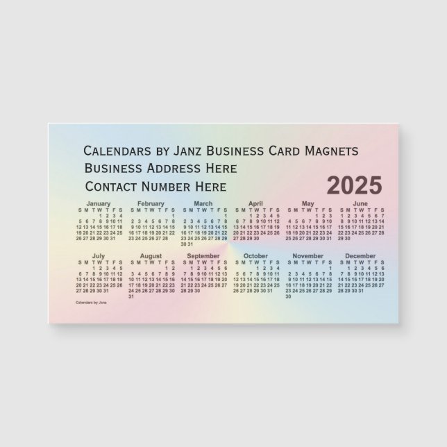 2025 Rainbow Cloud Calendar von Janz Magnet (Vorderseite)