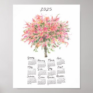 2025 Rainbow Shower Tree Watercolor Kalender Poster