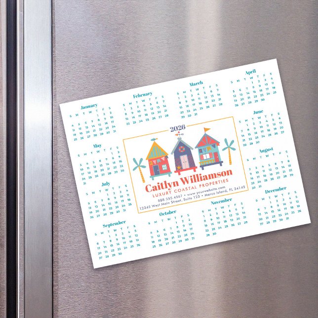 2025 Real Anwesen Agent Calendar Beach House Magne Magnetkarte (Von Creator hochgeladen)