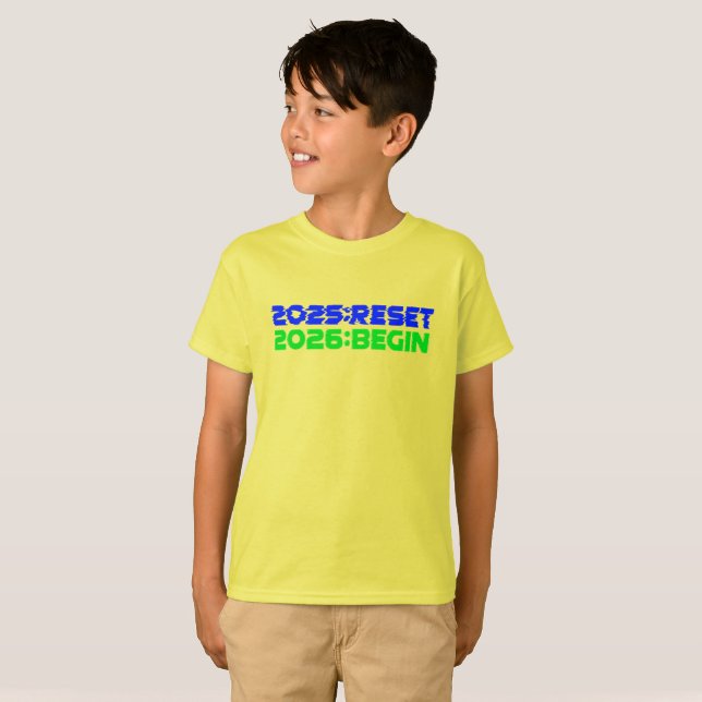 2025:RESET/2026:BEGIN Kinder T-Shirt (Vorne ganz)