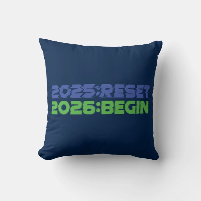 2025:RESET/2026:BEGIN Kissen (Vorderseite)