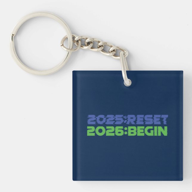 2025:RESET/2026:BEGIN Schlüsselanhänger (Vorderseite)