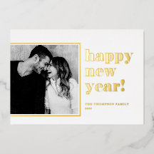 2025 Retro Bold Typografy Happy New Year Foto