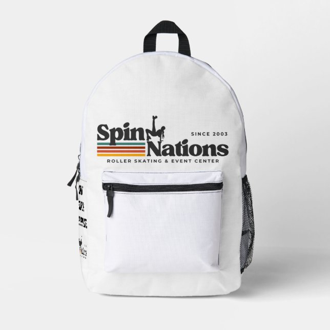 2025 Retro SpinNations Backpack Bedruckter Rucksack (Vorderseite)