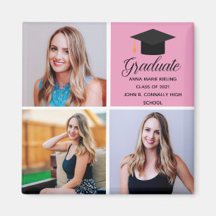 2025 Rosa Abschluss Collage Chic Graduate Magnet