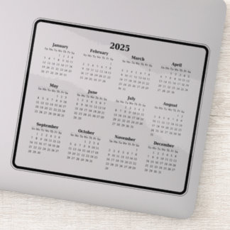 2025 Schwarzweißkalender Aufkleber