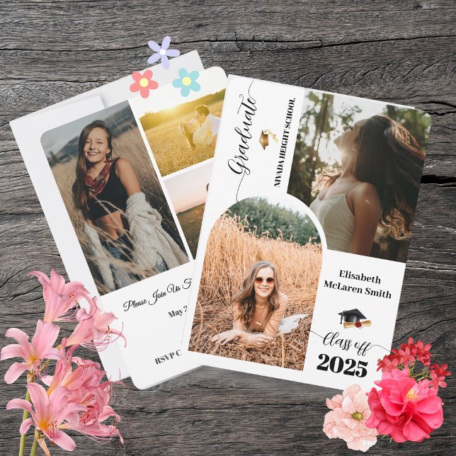 2025 Senior Announcement Card - Minimalistisch Gra Einladung (2025 Senior Announcement Card - Minimalist Graduat)