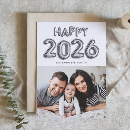 2025 Silver Foil Mylar Balloons Foto Neues Jahr Feiertagskarte